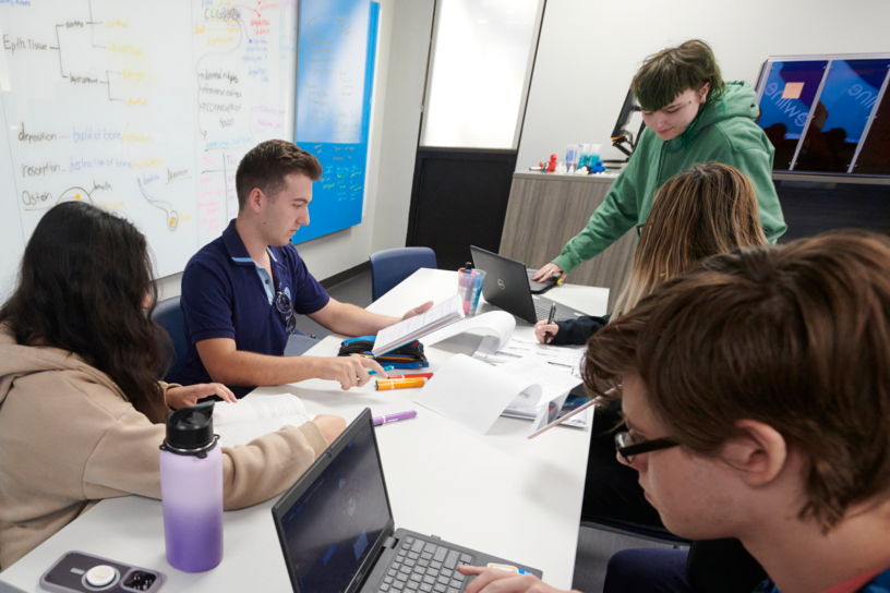 PSC Charter Academy students studying together